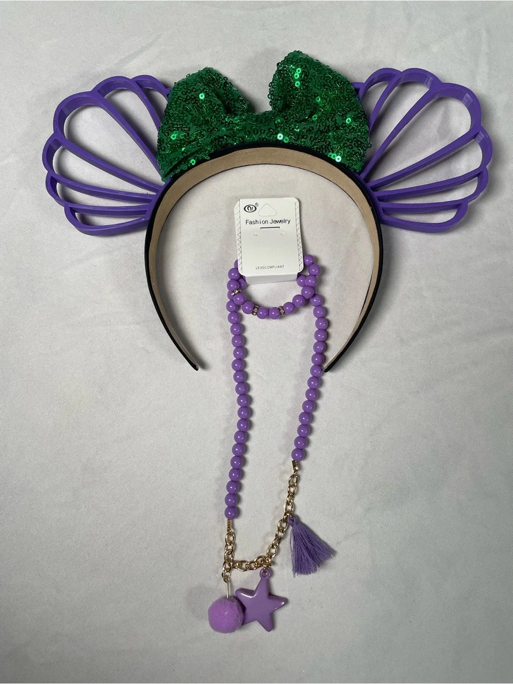 Disney Minnie /Mickey Ears Headband Little Mermaid Ariel And Free Gift Bundle
